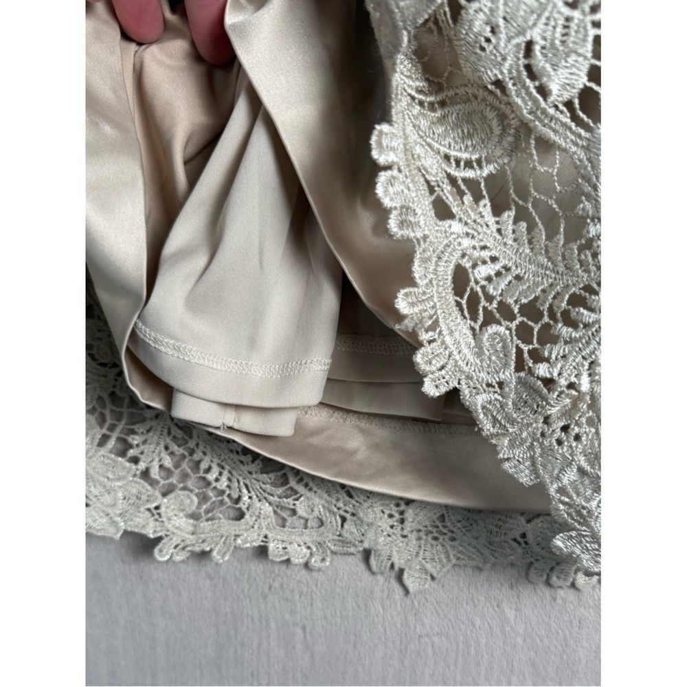Adrianna Papell Lace Dress Ivory A-Line Sleeveless 10 Romantic Wedding Guest - Picture 11 of 14